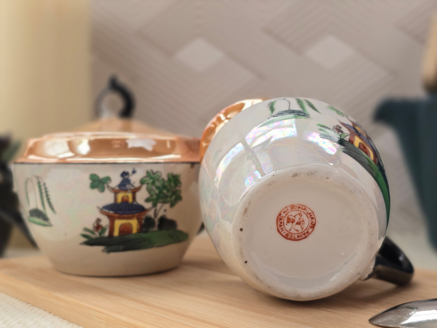 Seiei & Co | Lustreware Sugar Bowl & Creamer Set