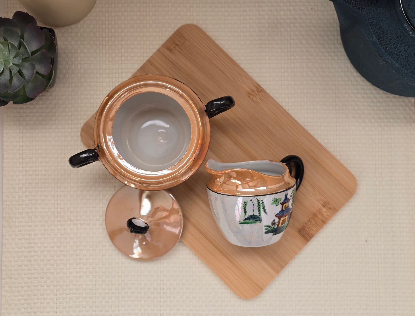 Seiei & Co | Lustreware Sugar Bowl & Creamer Set