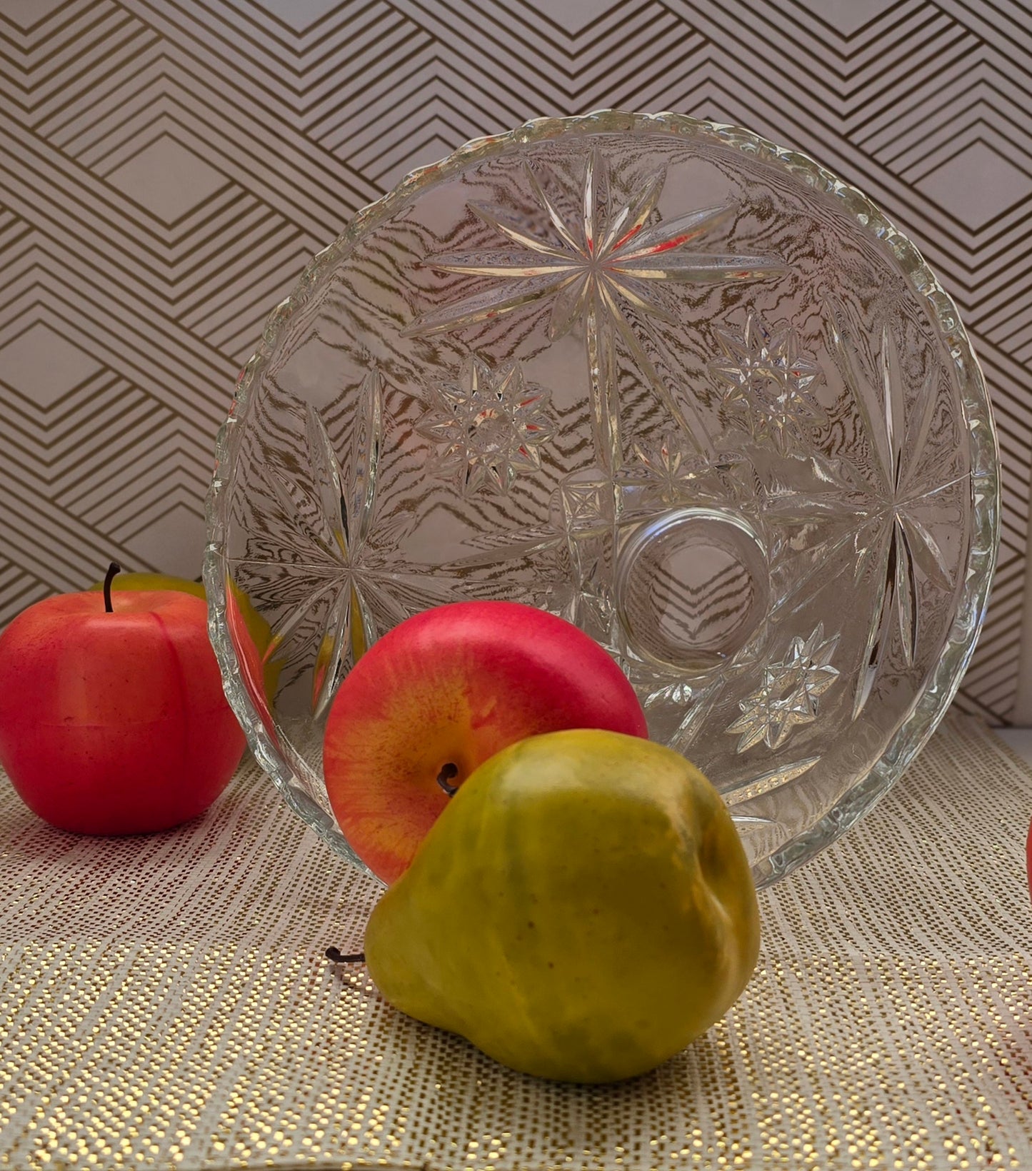 Anchor Hocking Star of David Footed Serving Bowl