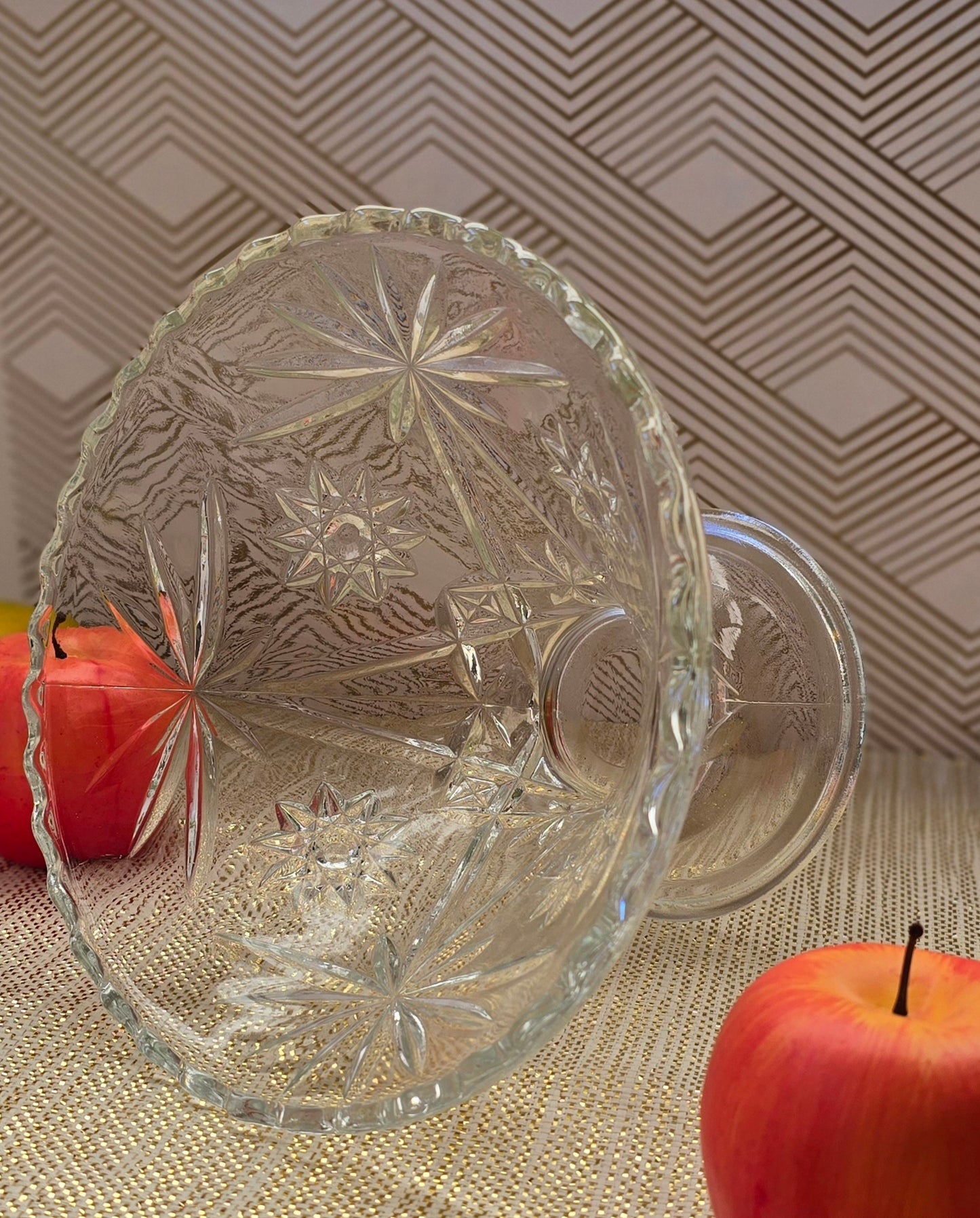 Anchor Hocking Star of David Footed Serving Bowl