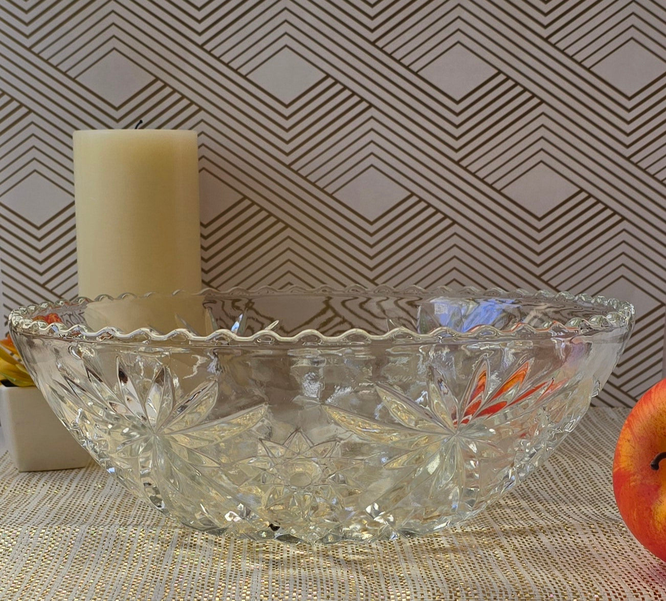 Anchor Hocking Star of David 11" Serving Bowl