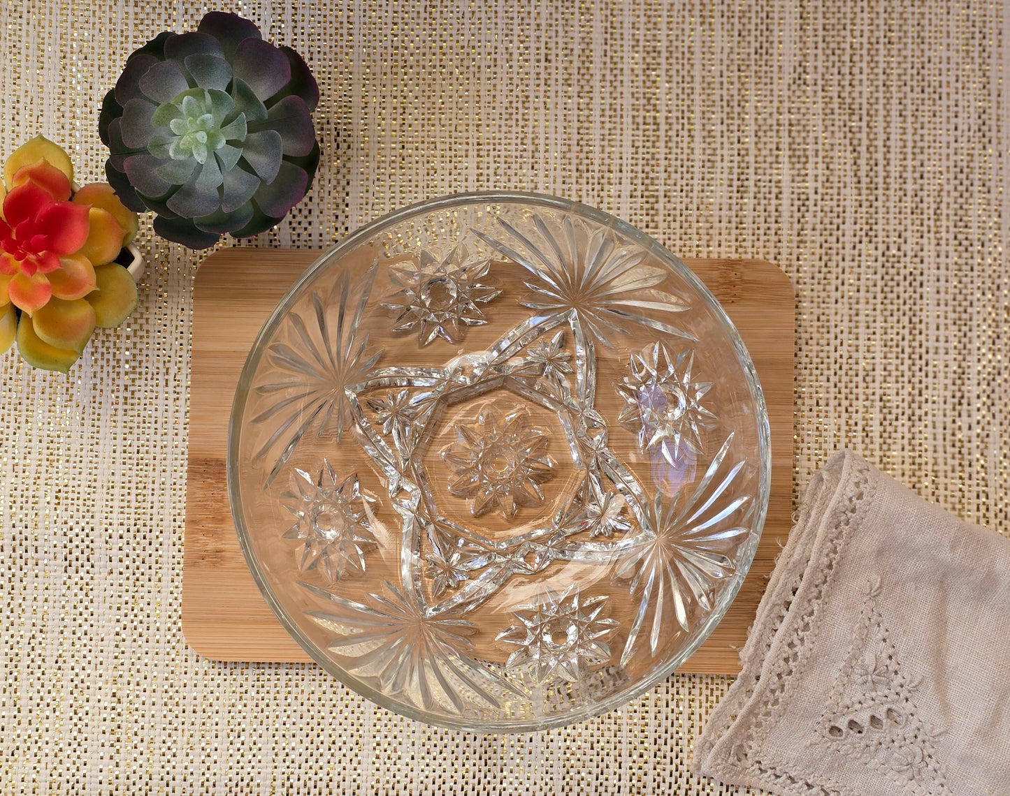 Anchor Hocking Star of David 7" Serving Bowl