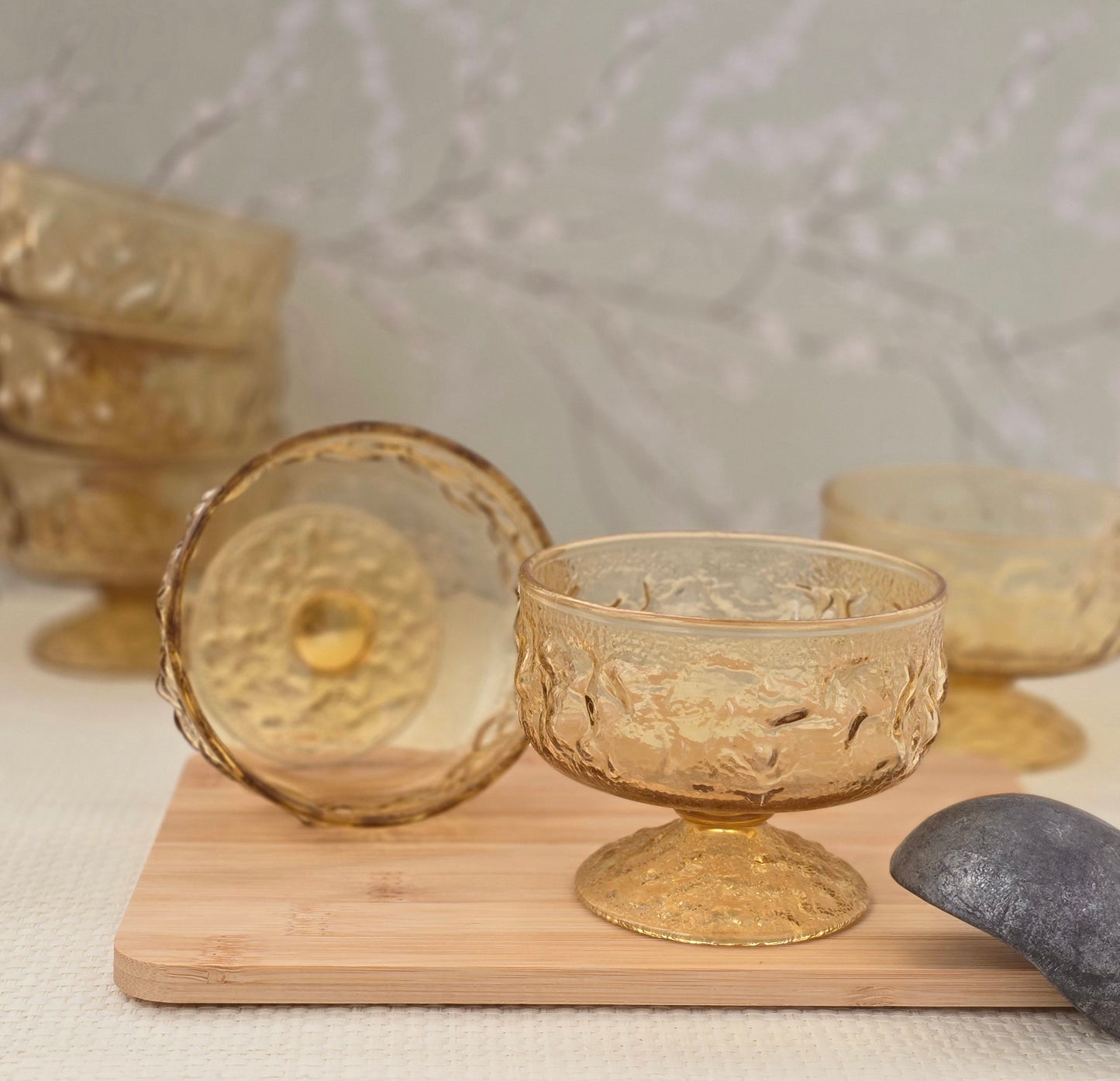 Anchor Hocking Lido Milano Honey Gold Dessert Bowls