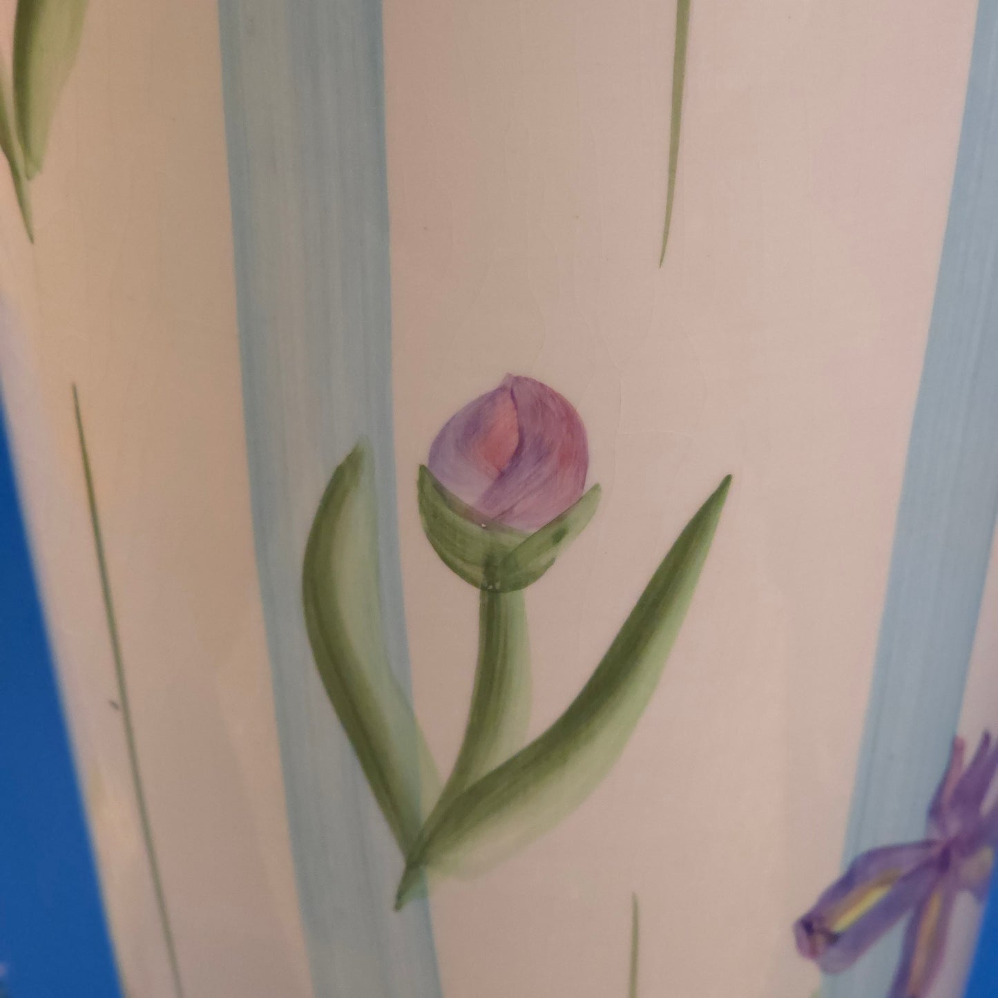 Vintage Otagiri Hand Painted Purple Iris Vase