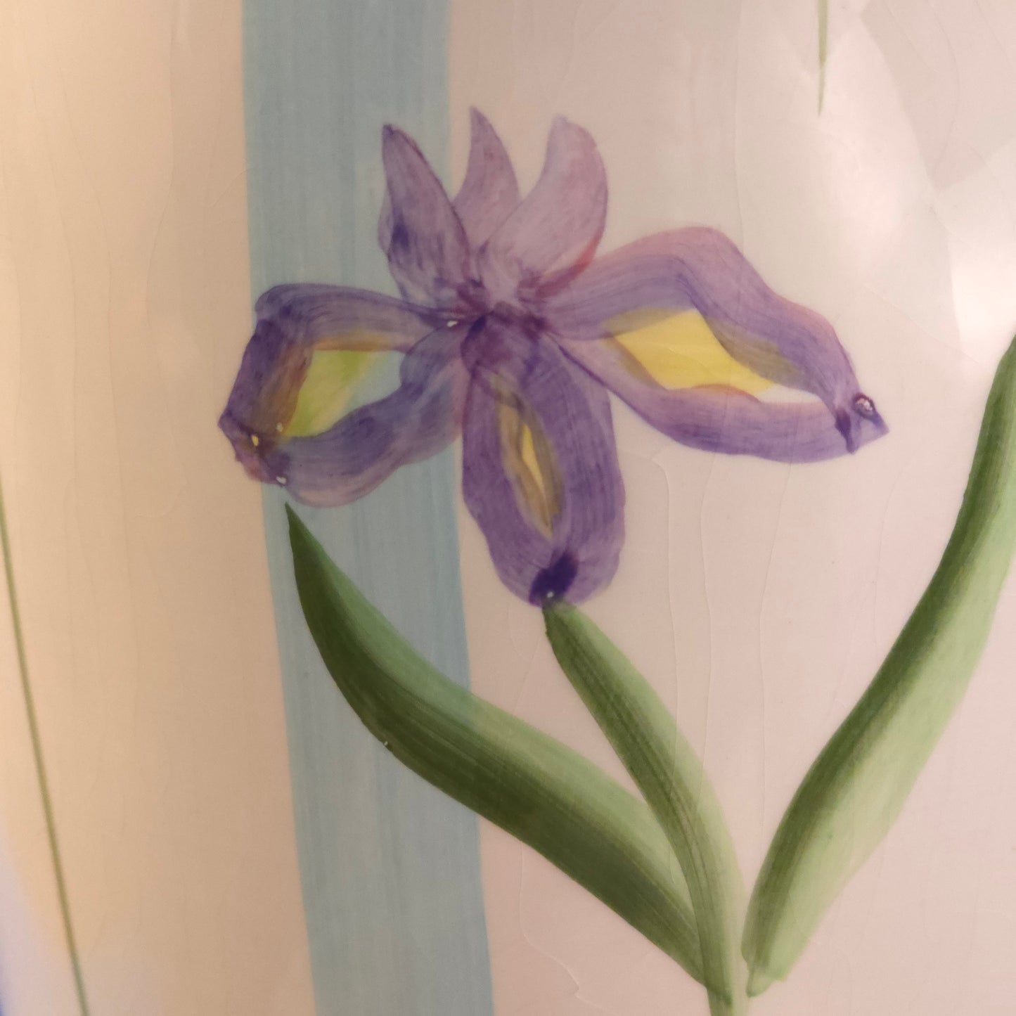Vintage Otagiri Hand Painted Purple Iris Vase