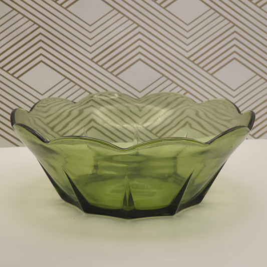 Anchor Hocking Swedish Modern Avocado Green Serving Bowl