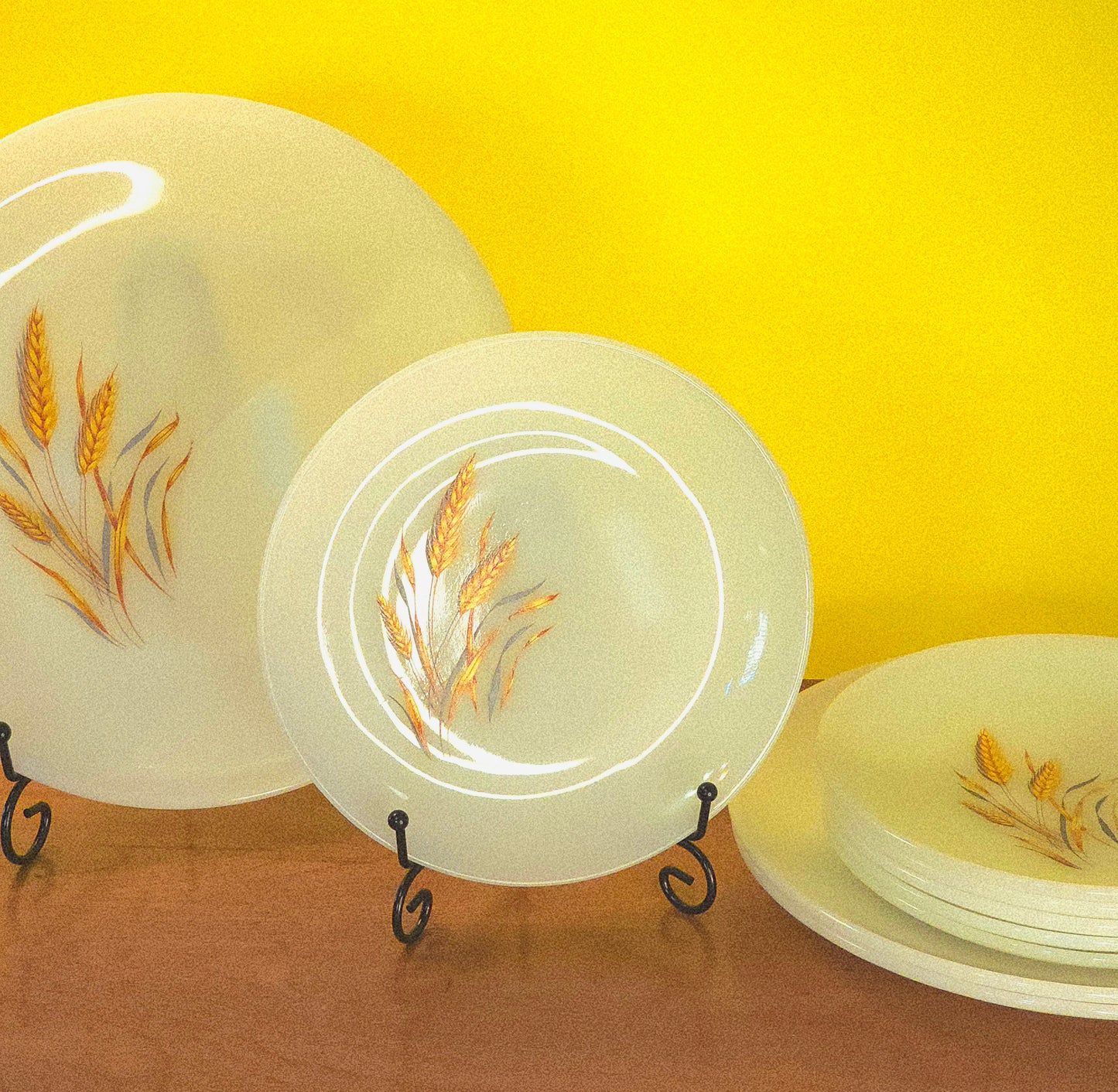 Fire King Wheat Pattern Milk Glass Plates