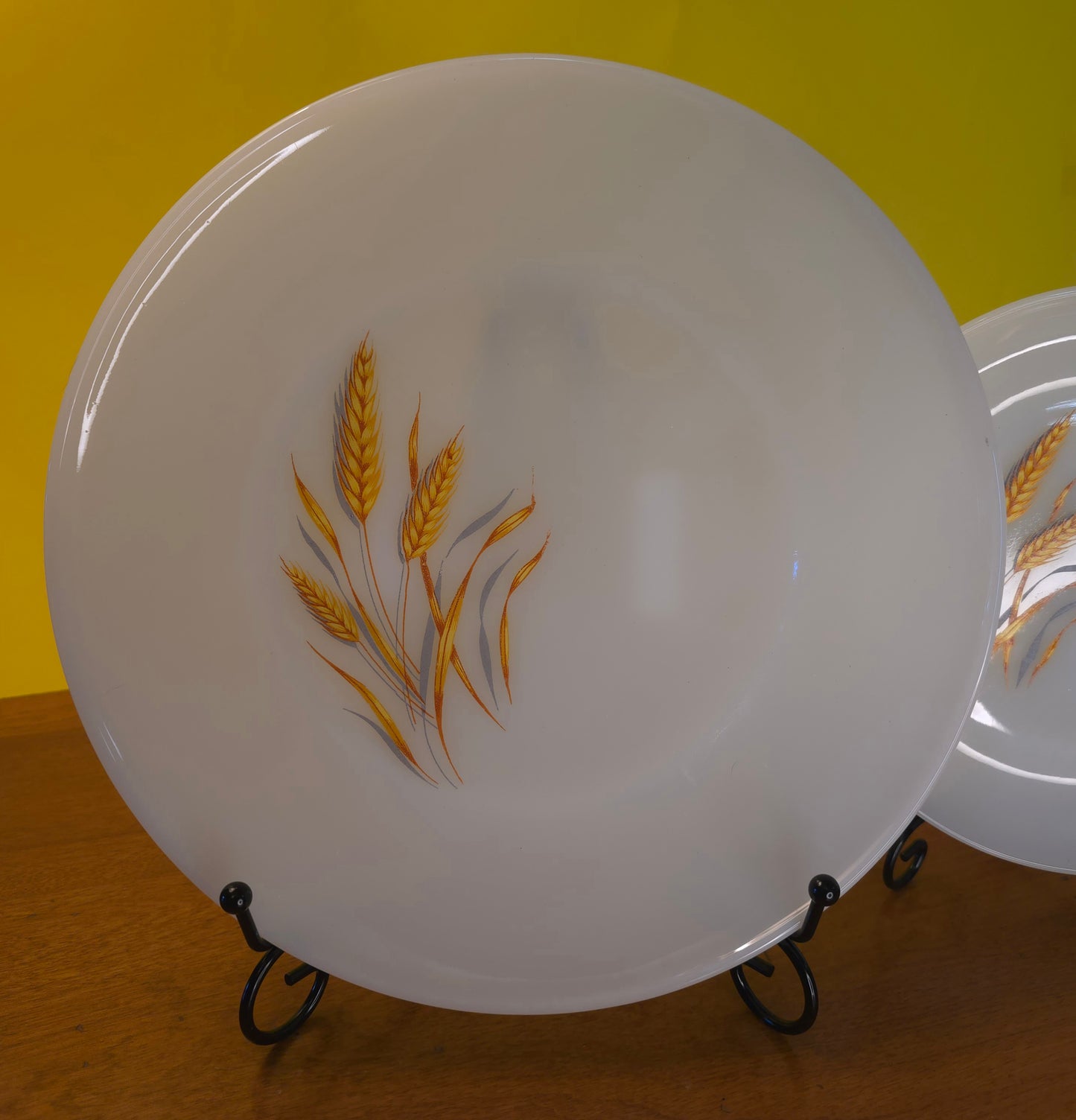 Fire King Wheat Pattern Milk Glass Plates