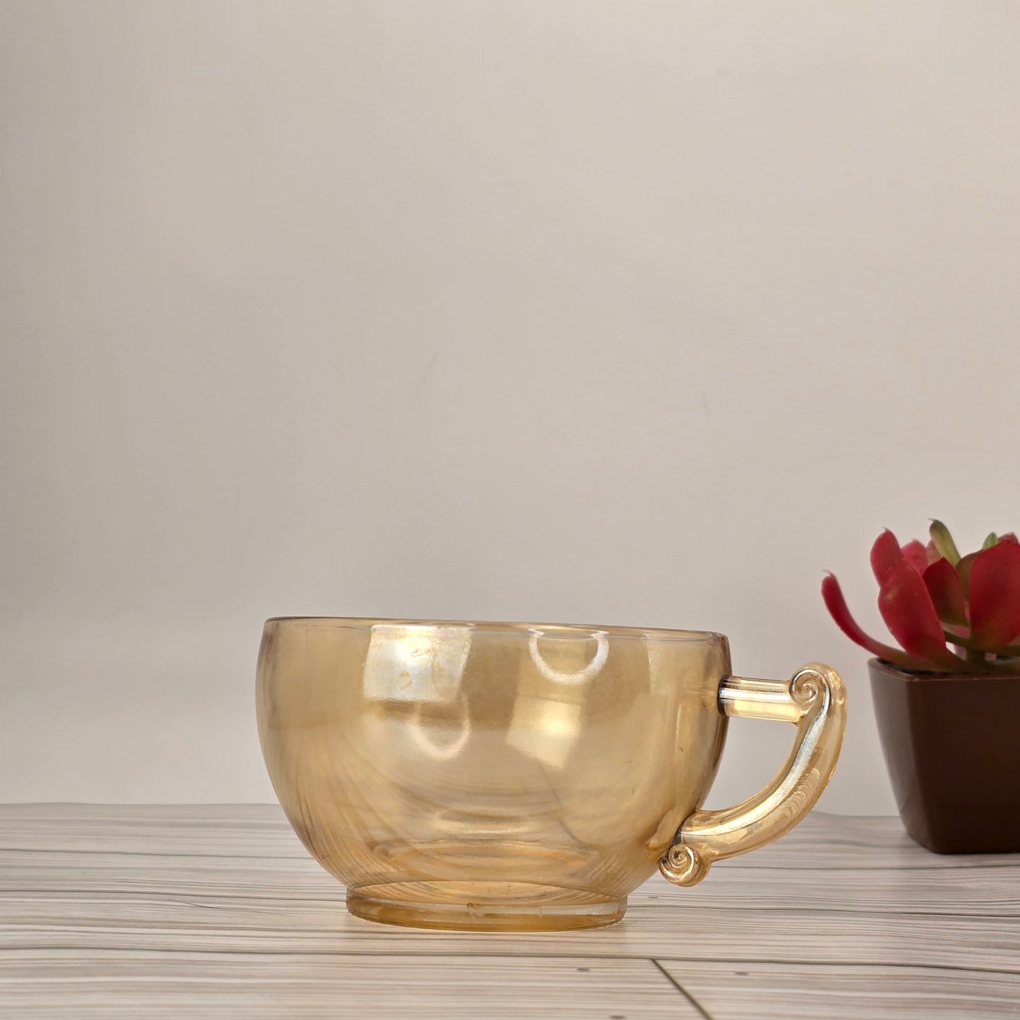 Jeannette Glass Moderne Marigold Iridescent Punch Cup