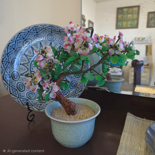 Glass Cherry Blossom Bonsai